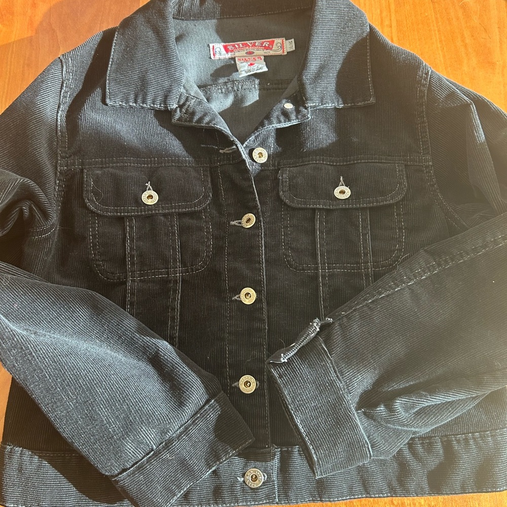 Navy NWOT Silver Jeans Cord Jacket. See dimensions below!